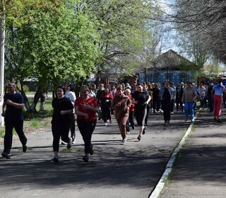 Кросс в учреждении по пересеченной местности в честь Дня Победы