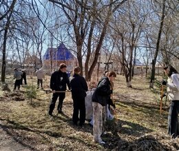 Уборка территории в учреждении