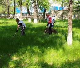 Помощь в уборке территории сотрудниками ПАО Сбербанка