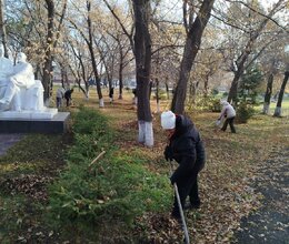 Продолжаем благоустройство территории в пансионате под ярким осенним солнцем