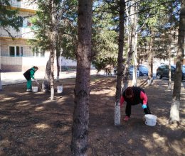 Прекрасная весенняя погода вдохновила нас на трудовые дела!