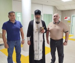 Освящение 3-го корпуса Абаканского пансионата ветеранов настоятелем Владимирского храма, отцом Георгием